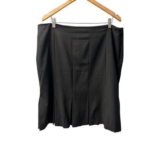 NWT AB Studio Skirt Womens Business Size 16 Black Knee Length Bottom Pleats - Picture 2 of 4